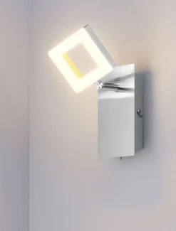 casaNOVA LED Wandleuchte mit 1 Spot REAL II silberfarbig