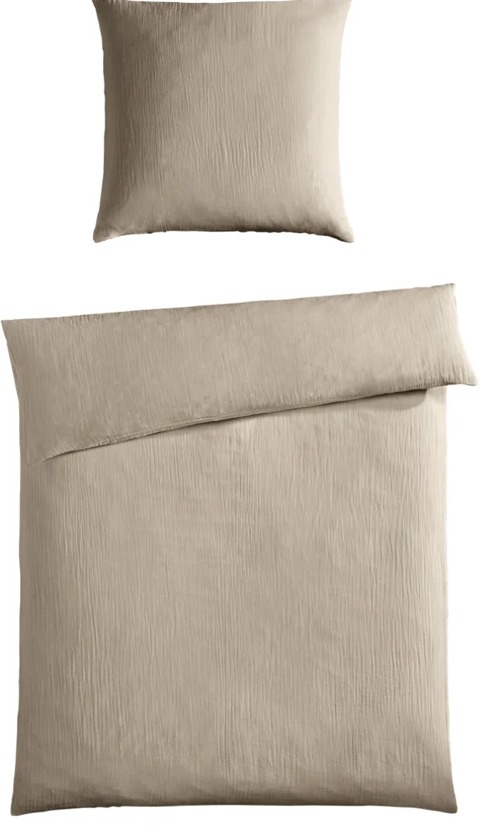 casaNOVA Musselin-Bettwäsche 135 x 200 cm beige