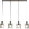 casaNOVA Retrofit Balkenpendel RONJA 4-flg silberfarbig /Rauchglas