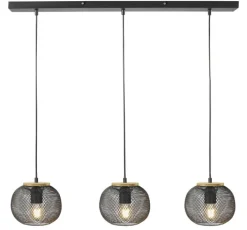 casaNOVA Retrofit Balkenpendel RESI 3-flg schwarz /Holz