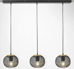 casaNOVA Retrofit Balkenpendel RESI 3-flg schwarz /Holz