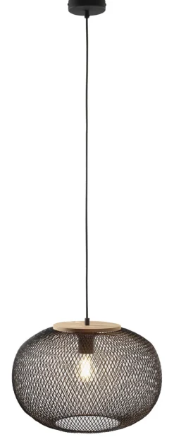 casaNOVA Retrofit Pendelleuchte RESI 1-flg schwarz /Holz