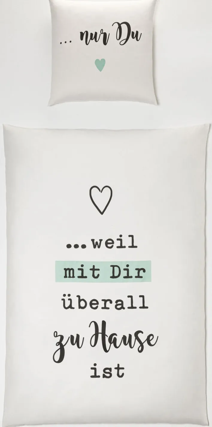 casaNOVA Satin-Bettwäsche ELLA 135 x 200 cm weiß