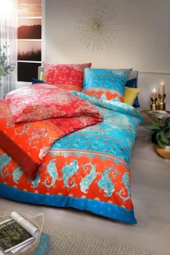 casaNOVA Satin-Bettwäsche SURI 135 x 200 cm rostfarbig