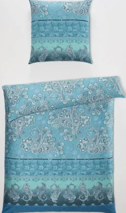 casaNOVA Satin-Bettwäsche SUN 135 x 200 cm blau