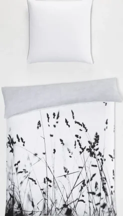 casaNOVA Satin-Bettwäsche ZOE 135 x 200 cm weiß/schwarz