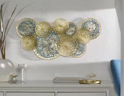 casaNOVA Wandeko KREISE 79 x 39 cm blau-goldfarbig