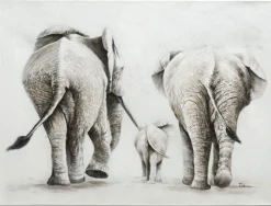 casaNOVA Wandgemälde Bild ELEFANTEN II 120 x 90 cm Leinwand/Holzrahmen