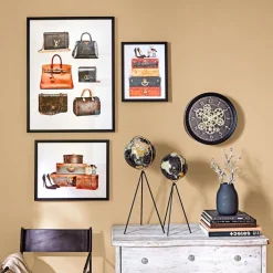 casaNOVA Wanduhr 37 cm schwarz /goldfarbig