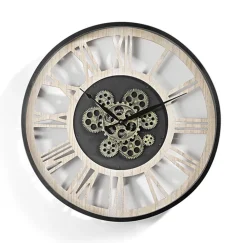 casaNOVA Wanduhr 57 cm schwarz /beige