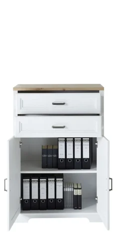 CASAVANTI Aktenschrank JASMIN mit 2 Schubkästen Pinie hell/ Artisan Eiche