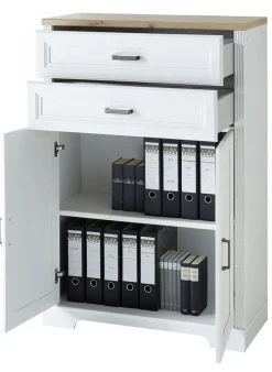 CASAVANTI Aktenschrank JASMIN mit 2 Schubkästen Pinie hell/ Artisan Eiche