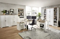 CASAVANTI Aktenschrank JASMIN mit 2 Schubkästen Pinie hell/ Artisan Eiche