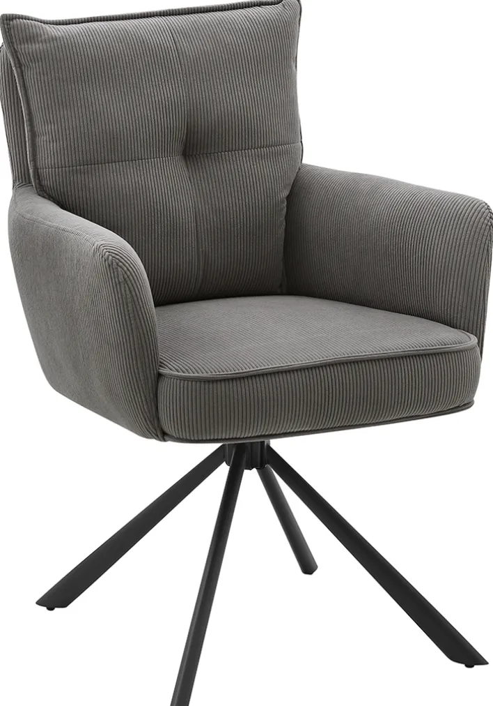 CASAVANTI Armlehnenstuhl MADRID Bezug Cord grau