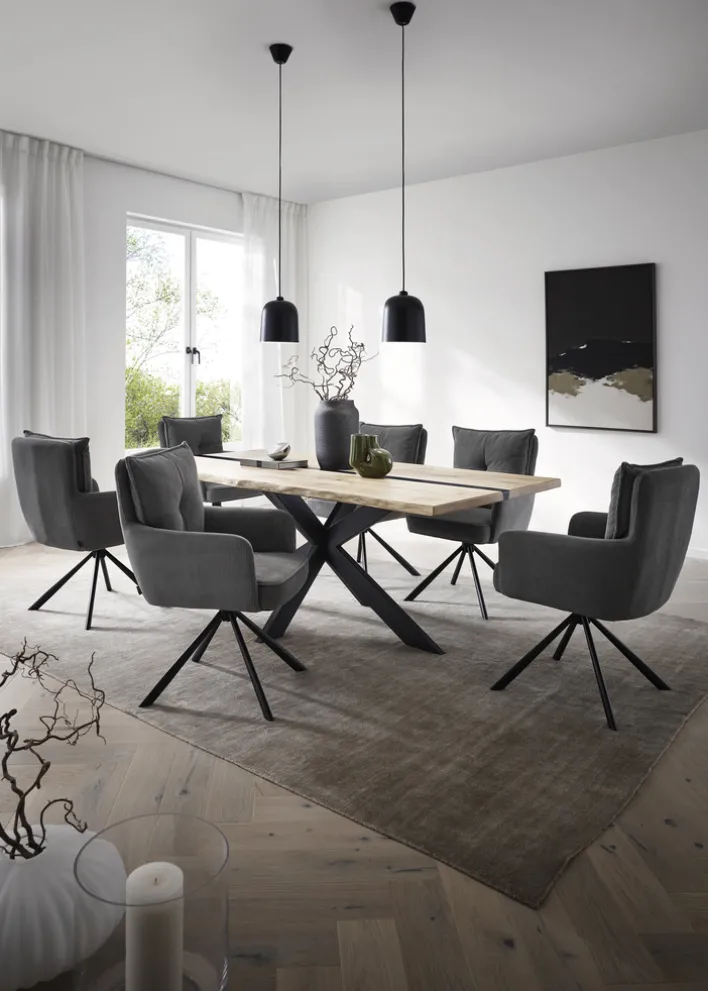 CASAVANTI Armlehnenstuhl MADRID Bezug Cord grau