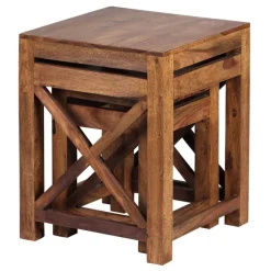 CASAVANTI Beistelltisch 2er-Set Sheesham braun