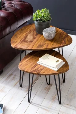 CASAVANTI Beistelltisch 2er-Set schwarz/braun