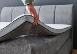 CASAVANTI Boxspringbett MALIN 180 x 200 cm grau