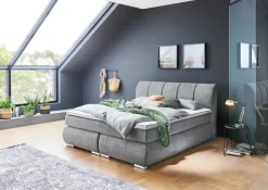 CASAVANTI Boxspringbett MALIN 180 x 200 cm grau