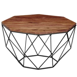 CASAVANTI Couchtisch 66 cm Schwarz/ Sheesham massiv