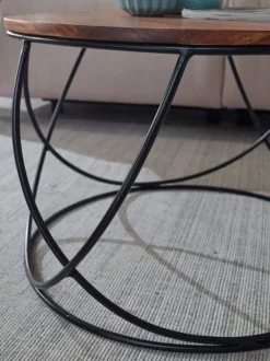 CASAVANTI Couchtisch 60 x 60 cm Sheesham massiv/schwarz