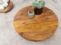 CASAVANTI Couchtisch rund 60 x 60 cm Sheesham Massivholz
