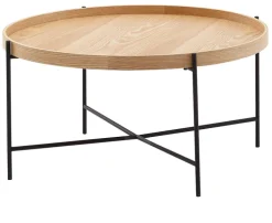 CASAVANTI Couchtisch rund 78 cm Schwarz/ Eiche