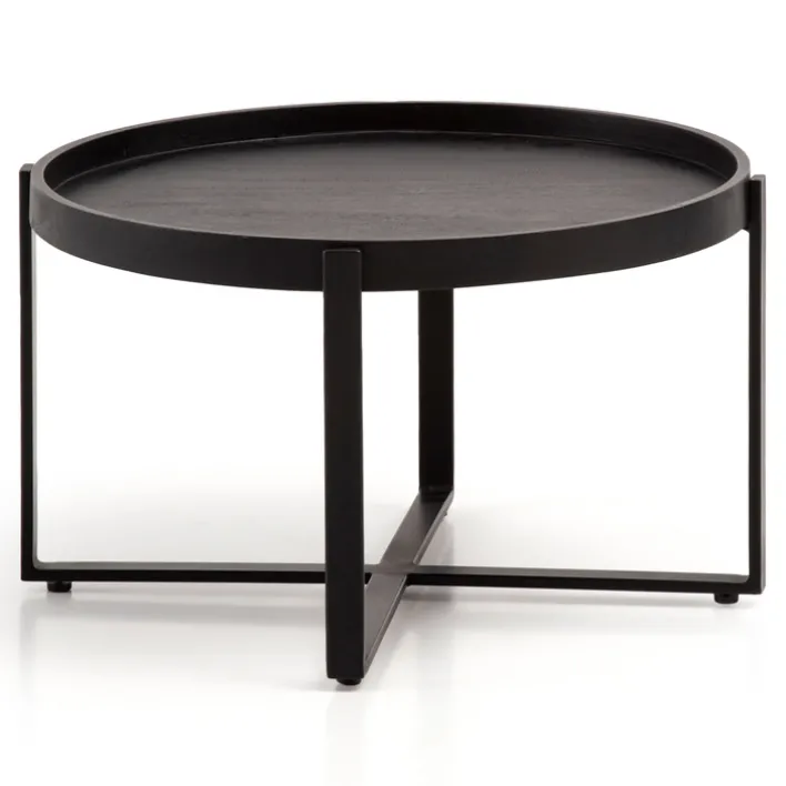 CASAVANTI Couchtisch 60x35 cm Massivholz Mango schwarz