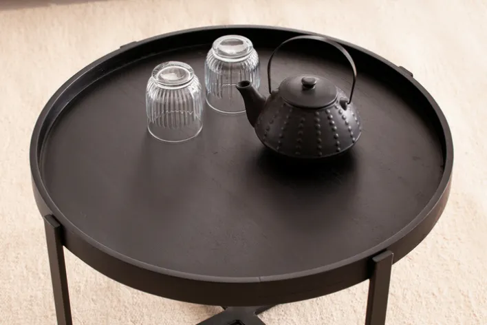 CASAVANTI Couchtisch 60x35 cm Massivholz Mango schwarz