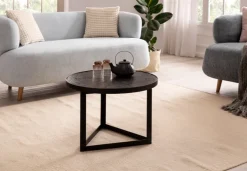 CASAVANTI Couchtisch 58x40 cm Massivholz Mango schwarz