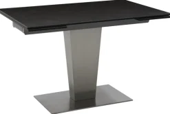 CASAVANTI Esstisch DIONE 120(180) x 80 cm Glaskeramik/Edelstahl gebürstet