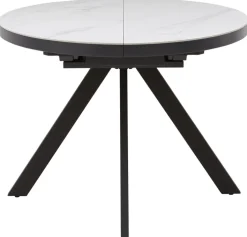 CASAVANTI Esstisch LINUS 100(130) x 100 cm Keramik weiß/anthrazit