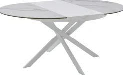 CASAVANTI Esstisch PLAZZA 120-170 x 76 cm weiß/Keramikoptik