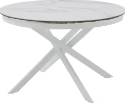 CASAVANTI Esstisch PLAZZA 120-170 x 76 cm weiß/Keramikoptik