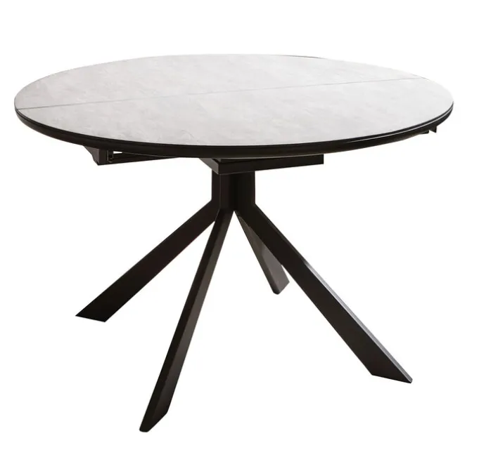 CASAVANTI Esstisch rund DEVENTER 120-160 cm hellgrau