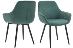 CASAVANTI Esszimmerstuhl 2er Set grün/schwarz