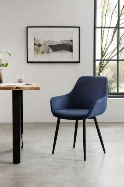 CASAVANTI Esszimmerstuhl 2er Set dunkelblau/schwarz