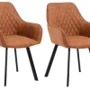 CASAVANTI Esszimmerstuhl 2er Set Mikrofaser braun