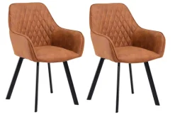 CASAVANTI Esszimmerstuhl 2er Set Mikrofaser braun