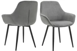 CASAVANTI Esszimmerstuhl 2er Set grau/schwarz