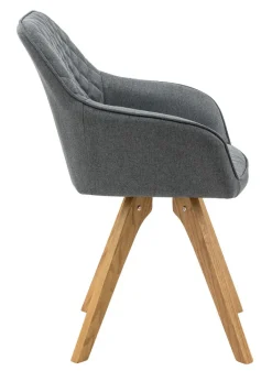 CASAVANTI Esszimmerstuhl 2er Set grau/ Eiche