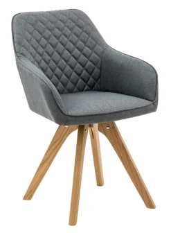 CASAVANTI Esszimmerstuhl 2er Set grau/ Eiche