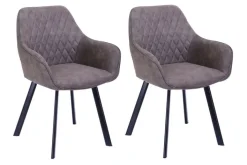CASAVANTI Esszimmerstuhl 2er Set Mikrofaser taupe