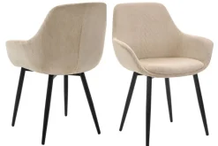 CASAVANTI Esszimmerstuhl 2er Set beige/schwarz