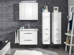 CASAVANTI Midischrank Lack Weiß Hochglanz ca. 30 x 130 x 38 cm