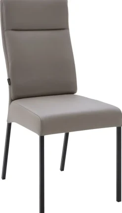 CASAVANTI Polsterstuhl LONDON III 2er Set Leder grau/schwarz