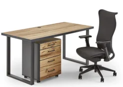 CASAVANTI Schreibtisch 160 x 80 cm Graphit/ Eiche