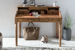 CASAVANTI Schreibtisch 115 x 60 cm Sheesham braun