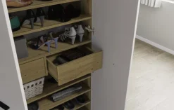 CASAVANTI Schuhschrank LEON II 90 x 195 cm weiß/braun