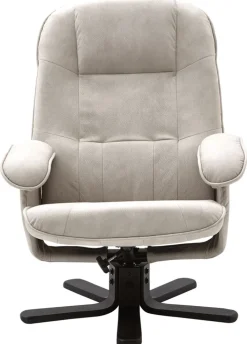 CASAVANTI Sessel mit Hocker 2-teilig hellgrau